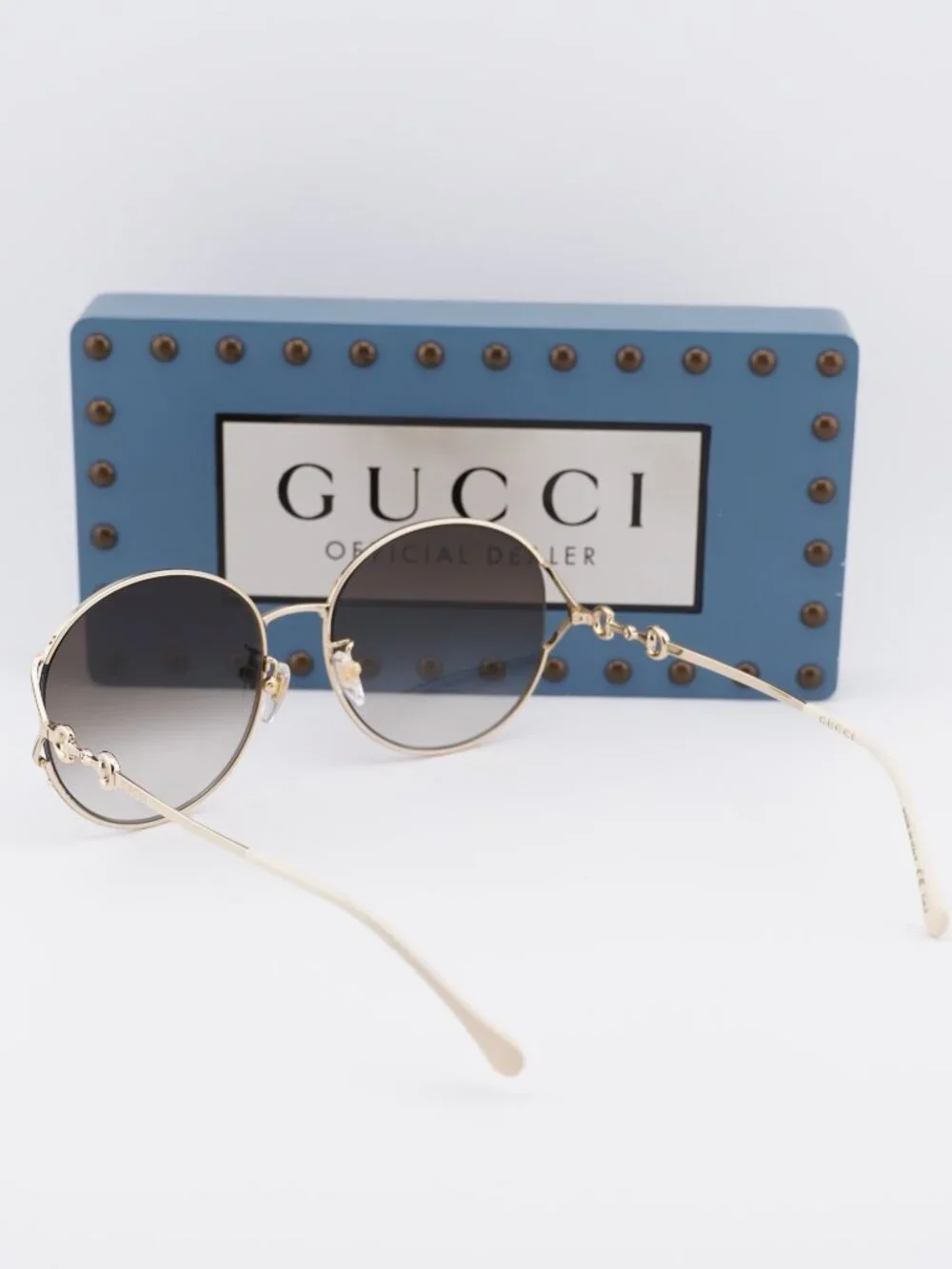 Gucci GG1017SK 003 Round Sunglasses - Gold / Brown